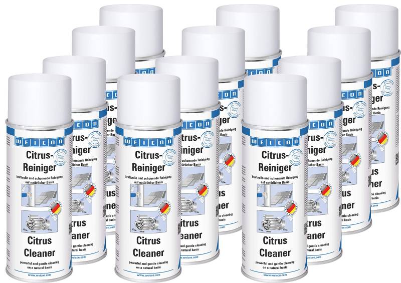 WEICON Citrus-Reiniger 12er Set |400 ml Spray | Allzweckreiniger | Universalreiniger | Entfernt Fett, Öl, Schmierstoffe, Klebstoffreste UVM. von Metall, Glas, Fenstern, Keramik, Kunststoff usw. von WEICON