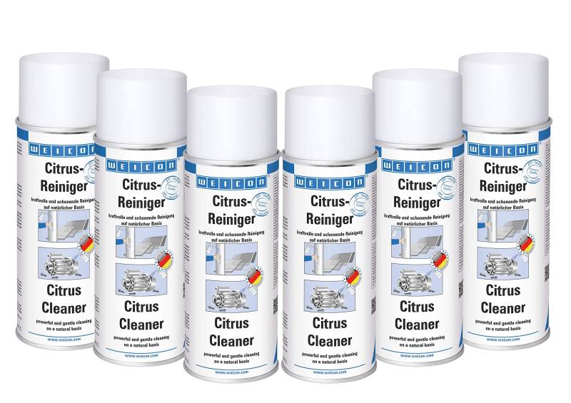 WEICON Citrus-Reiniger 400 ml 6er Set | Allzweckreiniger | Universalreiniger | Entfernt Fett, Öl, Schmierstoffe, Klebstoffreste uvm. von Metall, Glas, Fenstern, Keramik, Kunststoff usw. von WEICON