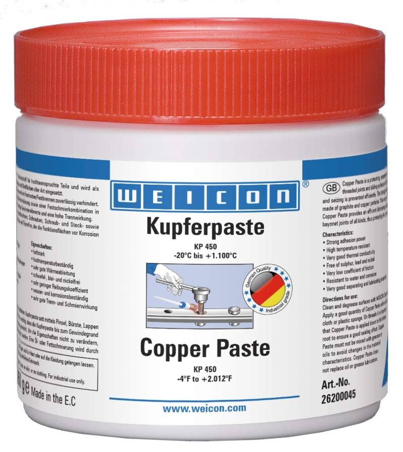 WEICON Kupferpaste - Schutz, Trenn-und Schmierstoff für hohe Temperaturen, 450 g von WEICON