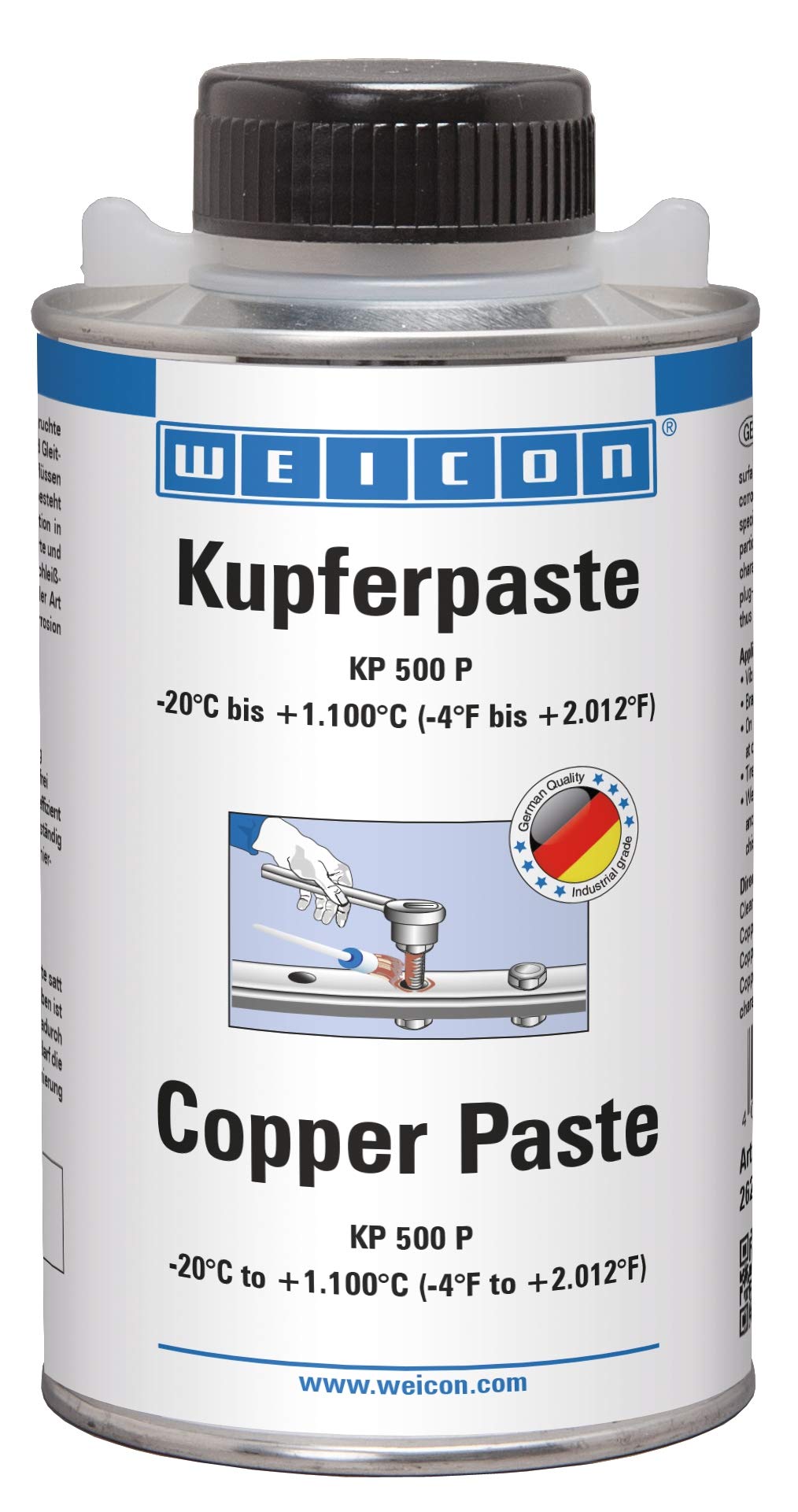 Weicon Kupferpaste KP 500 P 500 g Pinseldose 26200050 von WEICON