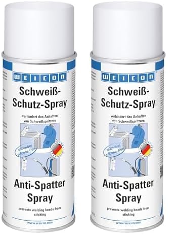 WEICON Schweißschutz-Spray 400 ml | reinigt Schweißdüsen und verhindert das Anhaften von Schweißspritzern | silikonfrei (Packung mit 2) von WEICON
