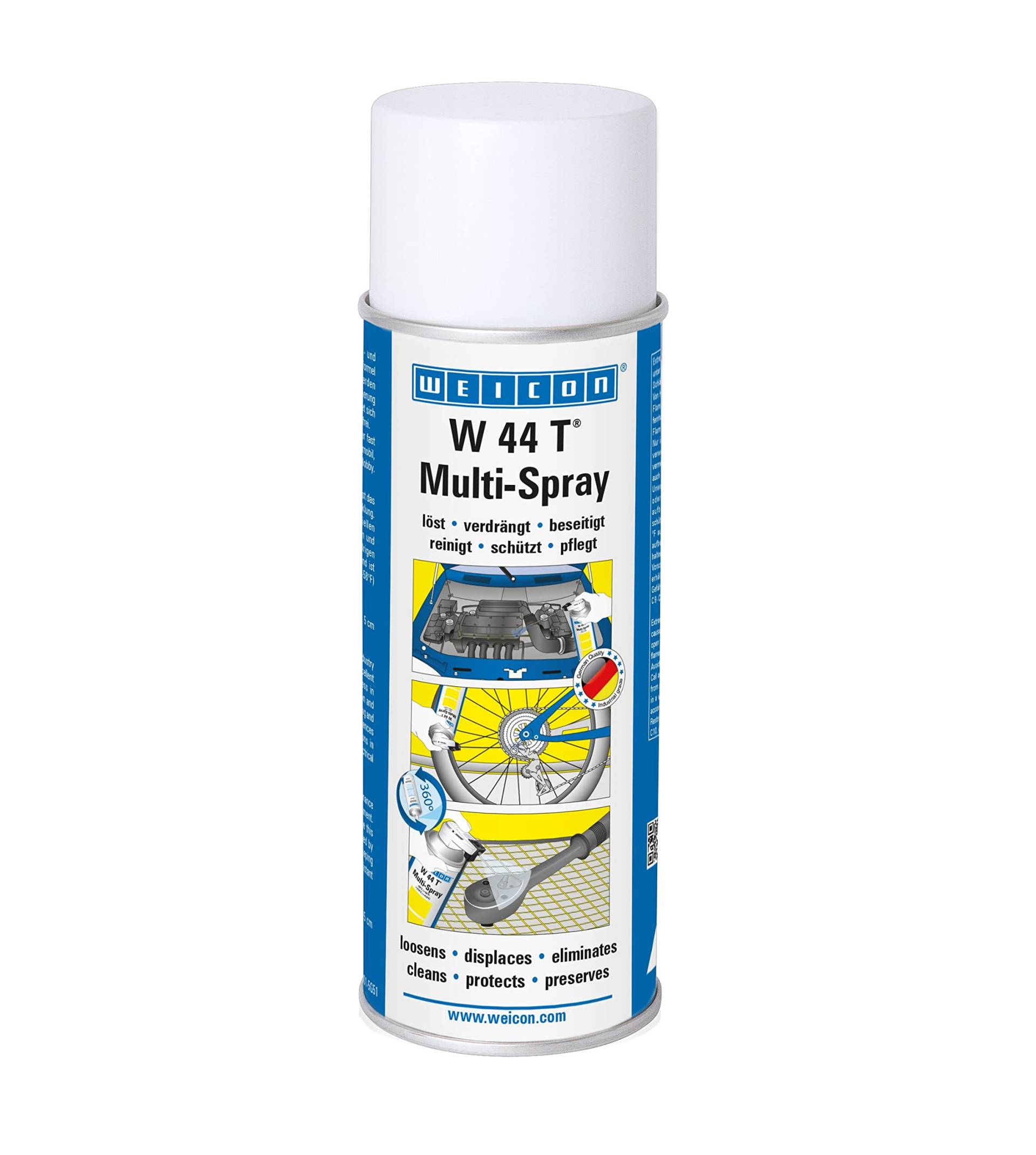 WEICON W 44 T Multi-Spray 200 ml | Multifunktionsöl | 1 Spray, 5 Funktionen | Kriechöl, Rostlöser, Korrosionsschutz, Schmiermittel, Pflegespray WEICON W 44 T Multi-Spray 200 ml | Multifunktionsöl | 1 Spray, 5 Funktionen | Kriechöl, Rostlöser, Korrosionsschutz, Schmiermittel, Pflegespray von WEICON