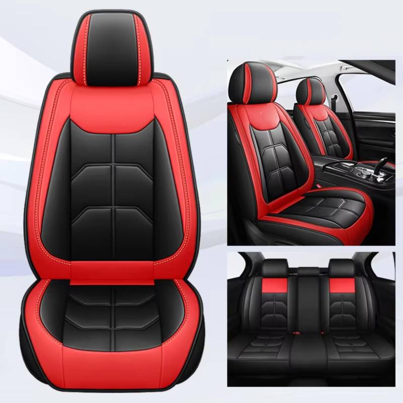 Autositzbezüge Für Citroen C4 Für Picasso C3 C5 C6 DS4 DS5 DS6 DS7 Auto Sitzbezug(D Black Red 5 Seat) von WEIFANAA