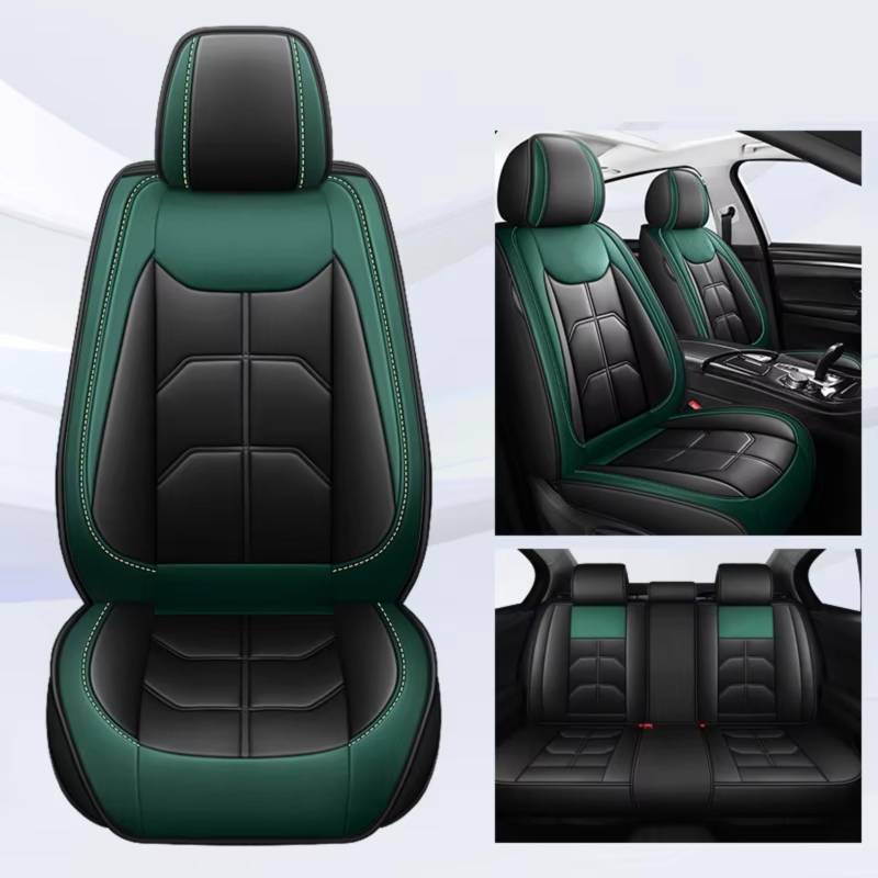 Autositzbezüge Für Citroen C4 Für Picasso C3 C5 C6 DS4 DS5 DS6 DS7 Auto Sitzbezug(E Black Green 5 Seat) von WEIFANAA