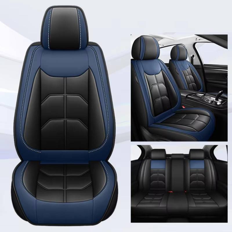 Autositzbezüge Für Citroen C4 Für Picasso C3 C5 C6 DS4 DS5 DS6 DS7 Auto Sitzbezug(F Black Blue 5 Seat) von WEIFANAA