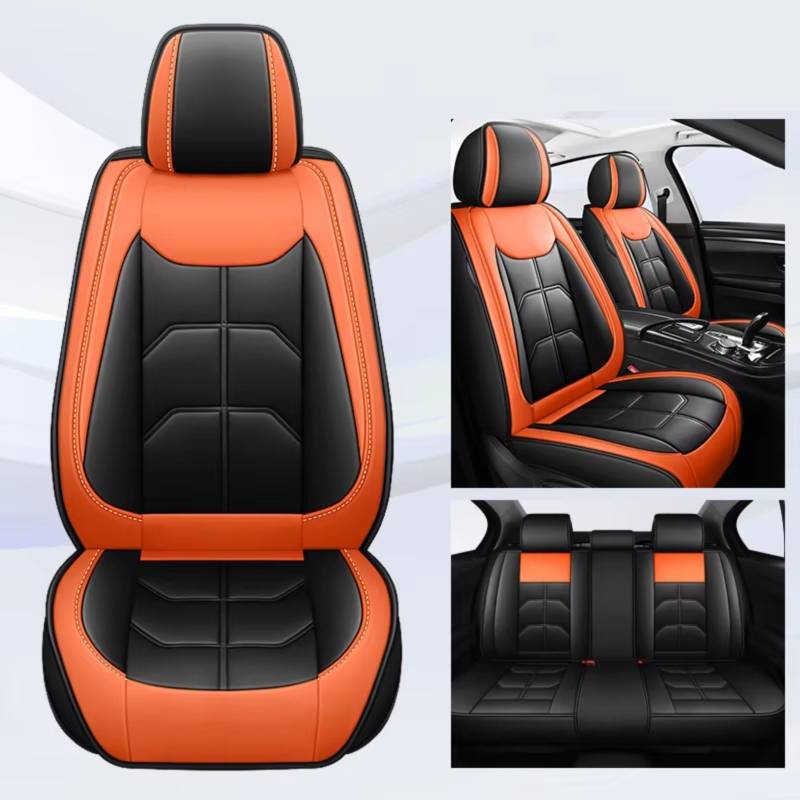 Autositzbezüge Für Citroen C4 Für Picasso C3 C5 C6 DS4 DS5 DS6 DS7 Auto Sitzbezug(G Black Orange 5 Seat) von WEIFANAA