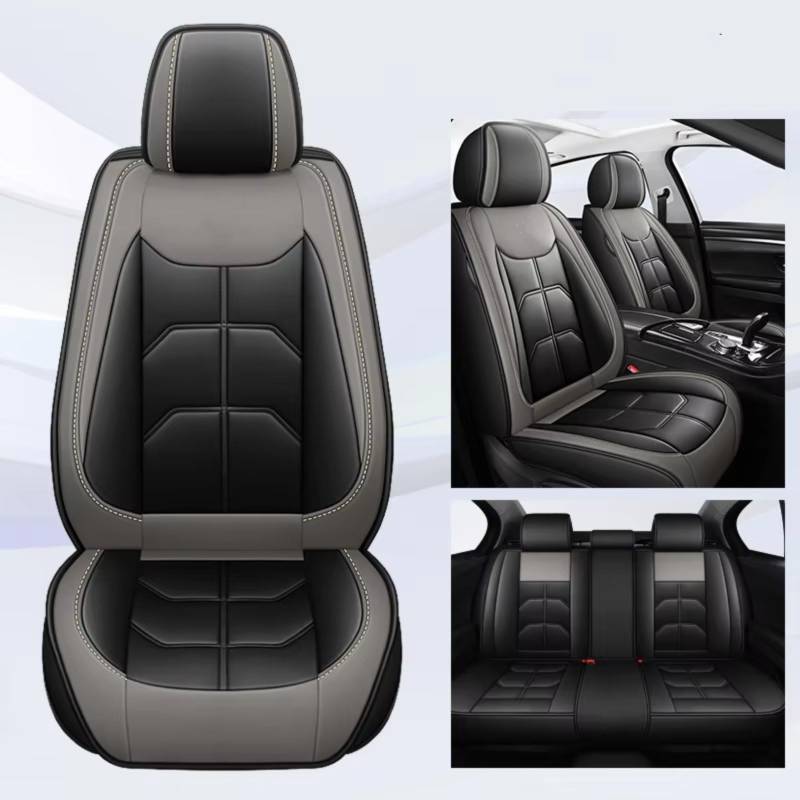 Autositzbezüge Für Citroen C4 Für Picasso C3 C5 C6 DS4 DS5 DS6 DS7 Auto Sitzbezug(H Black Grey 5 Seat) von WEIFANAA