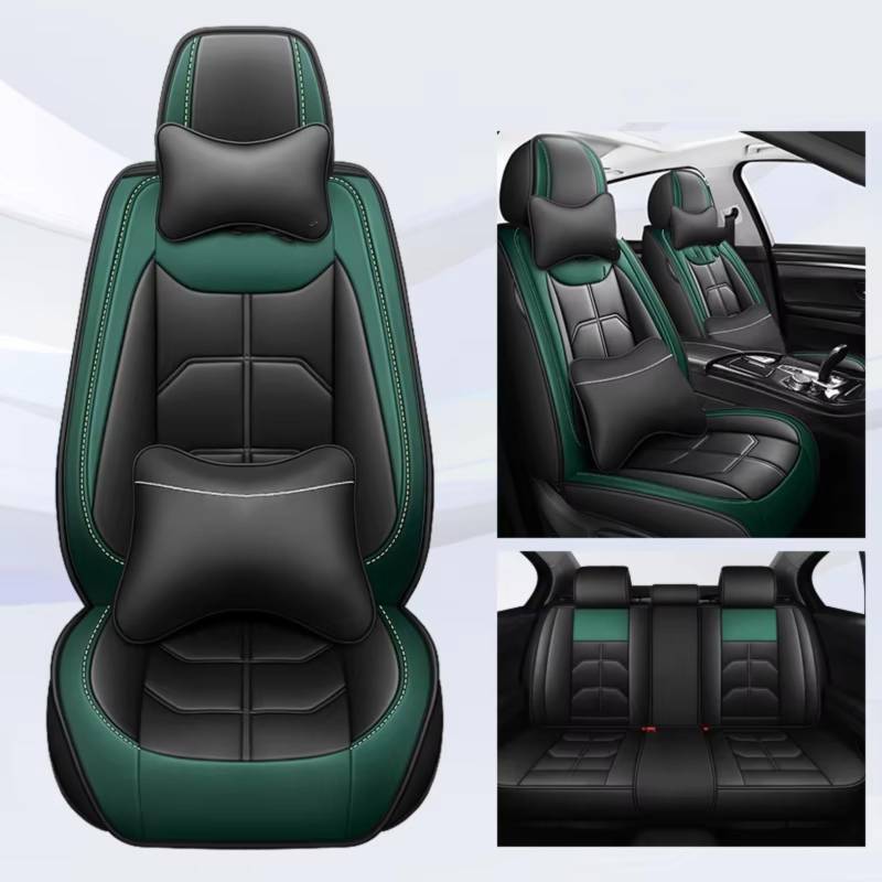 Autositzbezüge Für Citroen C4 Für Picasso C3 C5 C6 DS4 DS5 DS6 DS7 Auto Sitzbezug(K Black Green 5 Seat) von WEIFANAA