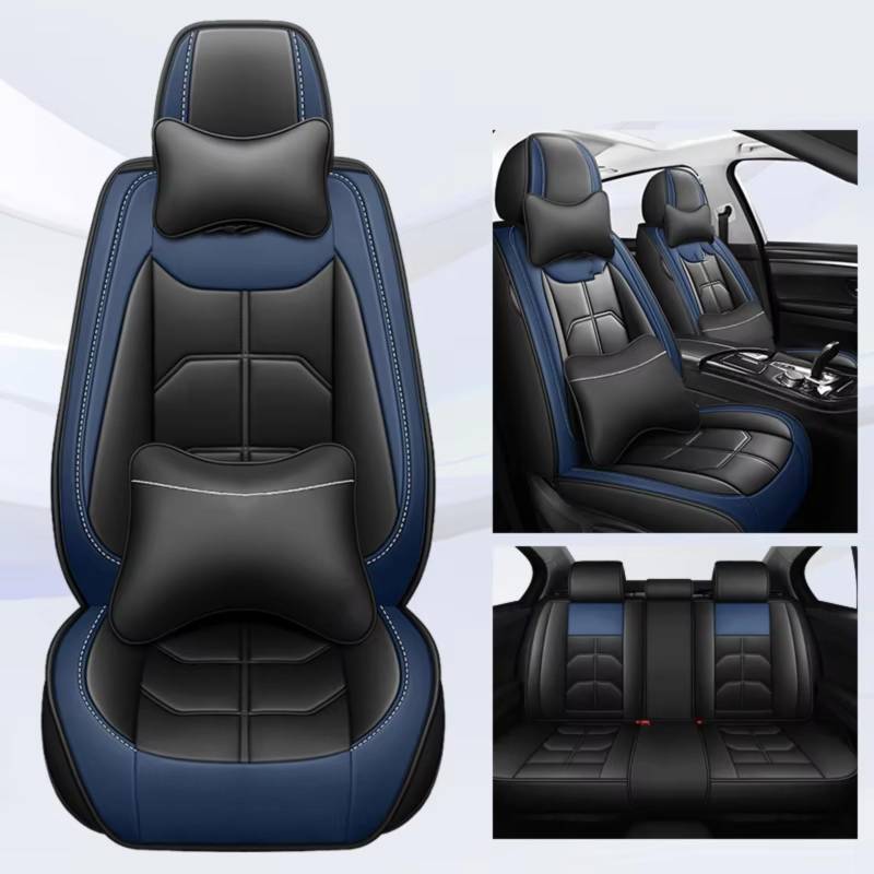 Autositzbezüge Für Citroen C4 Für Picasso C3 C5 C6 DS4 DS5 DS6 DS7 Auto Sitzbezug(M Black Blue 5 Seat) von WEIFANAA