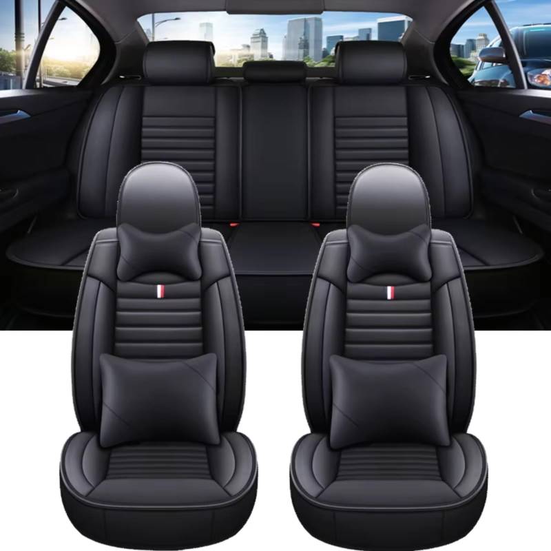 Autositzbezüge Für Kia Für Rio Universal Auto Sitzbezug Auto Zubehör Innen Details Alle Auto Modell(G Black 5 Seat) von WEIFANAA