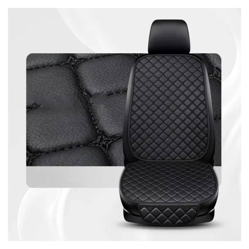 Autositzbezüge Universal Leder Autositzbezüge Vier Jahreszeiten Vorne/Hinten Sitzschutz Autositzkissen Pad Matte Auto Innen(1PC Front Black) von WEIFANAA
