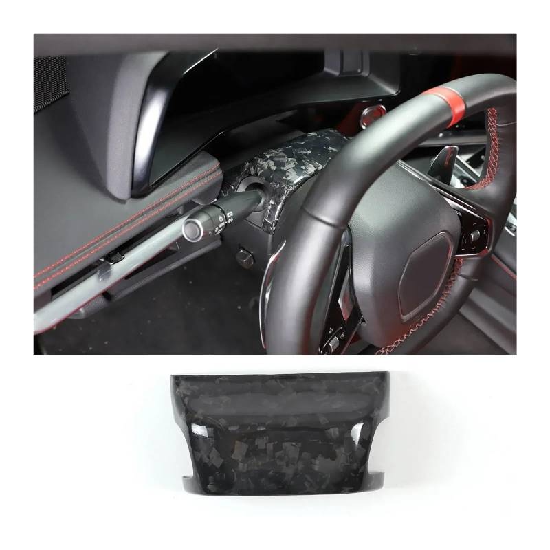 Interieur Zubehör Für Chevrolet Für Corvette C8 Z06 2020 2021 2022 2023 2024 Auto Lenkradsäule Wischerbasis Obere Abdeckungsverkleidung Auto Innenraum(Style A Forged Pattern) von WEIFANAA