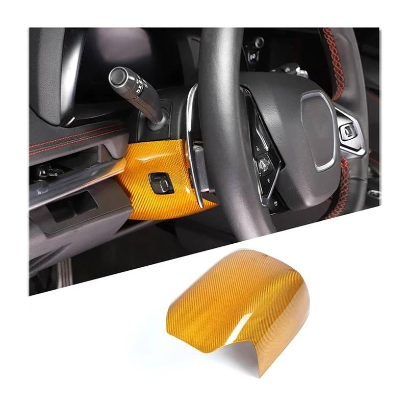 Interieur Zubehör Für Chevrolet Für Corvette C8 Z06 2020 2021 2022 2023 2024 Auto Lenkradsäule Wischerbasis Obere Abdeckungsverkleidung Auto Innenraum(Style B Yellow) von WEIFANAA