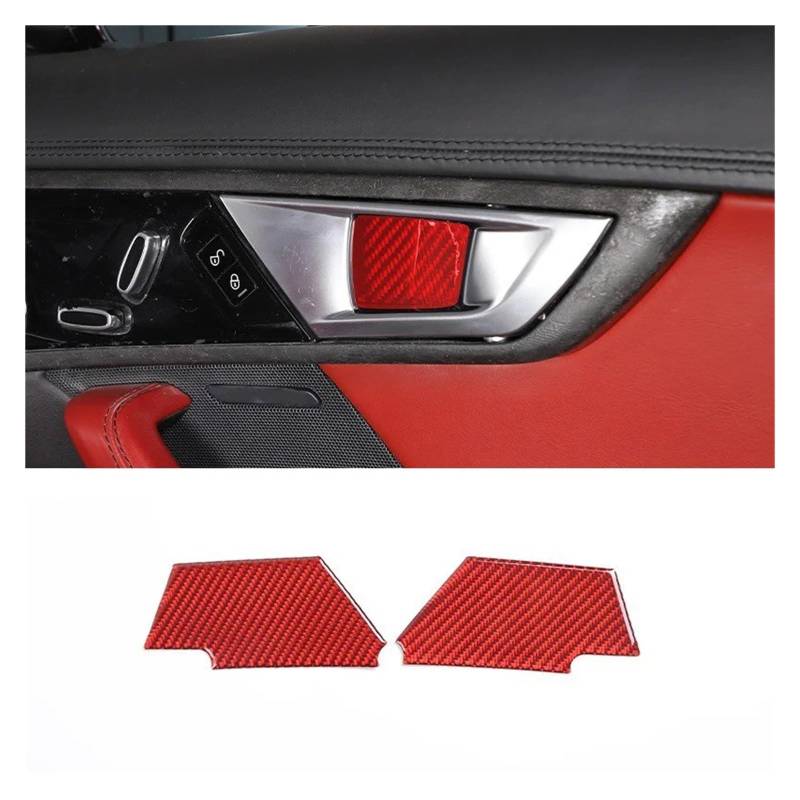 Interieur Zubehör Für Jaguar Für F-Type 2013-2022 Rot Weiche Kohlefaserfarbe Autoinnenraum Zentrale Bedienfeldabdeckung Zieraufkleber Auto Innenraum(I) von WEIFANAA
