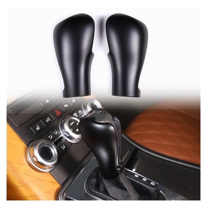 Interieur Zubehör Für Land Für Rover Für Range Für Rover L322 L320 2005-2013 Auto-Getriebekopf-Schaltknauf-Griffabdeckung Zieraufkleber Auto Innenraum(2PCS Matte Black) von WEIFANAA