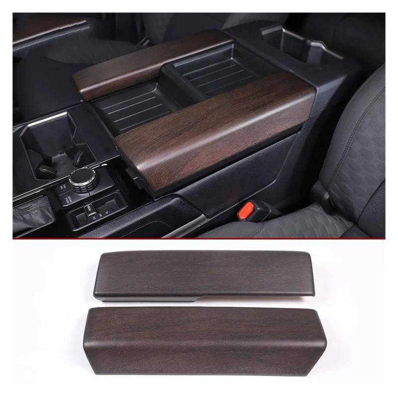Interieur Zubehör Für Toyota Für Tundra Für Sequoia 2022-2023 ABS Auto Center Console Armlehne Box Schutzhülle Aufkleber Trim Auto Innen Teile Auto Innenraum(Oak Wood Grain) von WEIFANAA