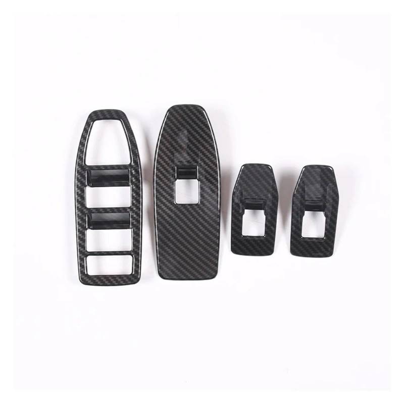 Interieur Zubehör Für X1 U11 2023 2024 ABS Autofensterglas Hebeknöpfe Rahmenverkleidung Aufkleber Autozubehör 4 Stück Auto Innenraum(Carbon Fiber) von WEIFANAA