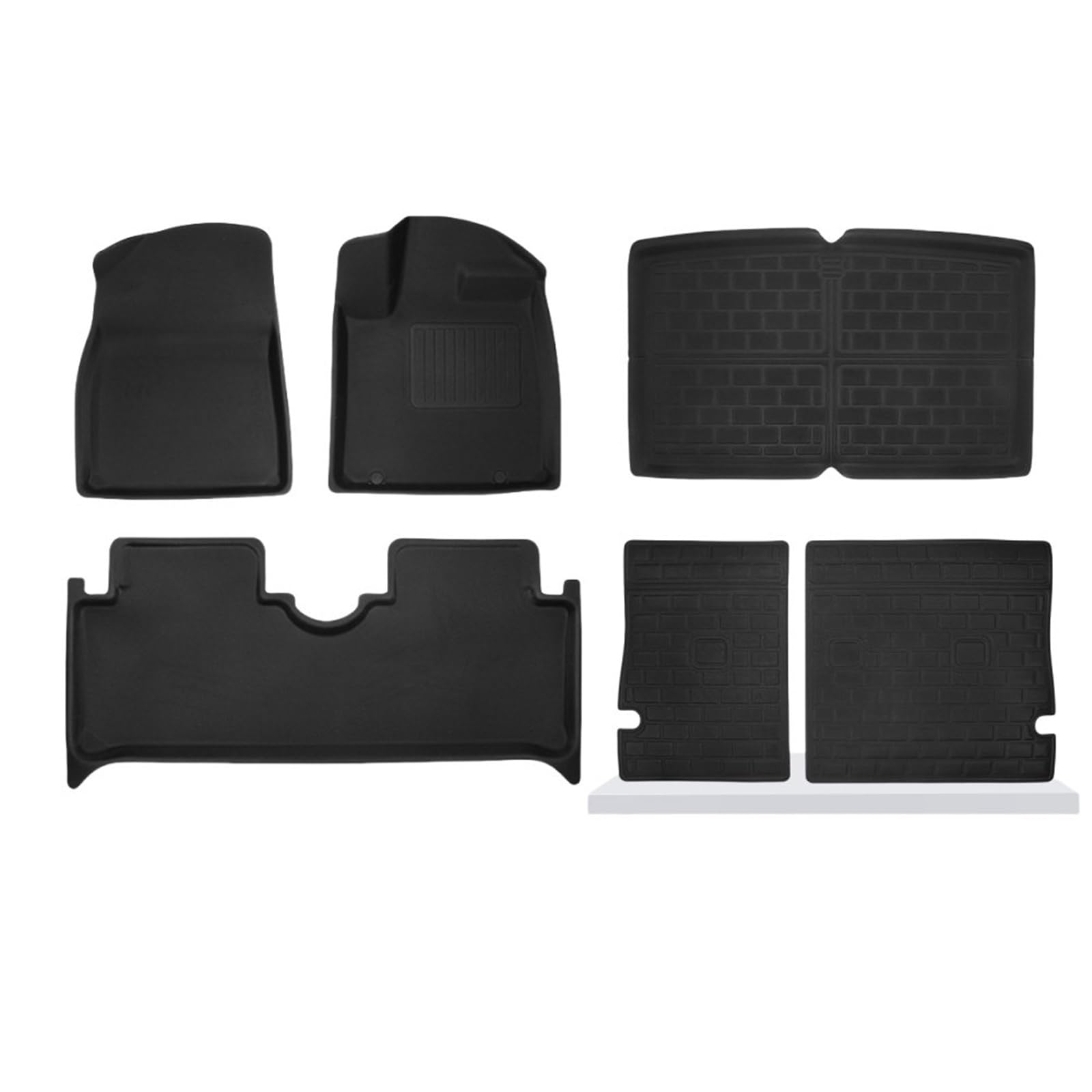 WEIFANAA Kofferraummatten Für BYD Für Dolphin 2024 2023 Fußmatten Kofferraummatten Cargo Liner Mat Rechtslenker 3D XPE Bodenteppiche Auto Kofferraummatten(6pcs Full Set) von WEIFANAA