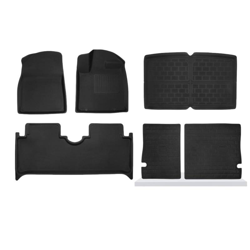WEIFANAA Kofferraummatten Für BYD Für Dolphin 2024 2023 Fußmatten Kofferraummatten Cargo Liner Mat Rechtslenker 3D XPE Bodenteppiche Auto Kofferraummatten(6pcs Full Set) von WEIFANAA
