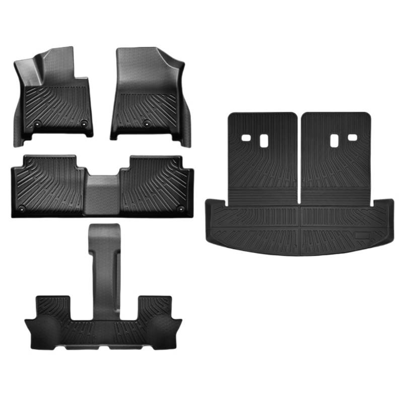 WEIFANAA Kofferraummatten Für Hyundai Für Santa FE 2024 6/7 Sitzer TPE-Fußmatten Allwetterschutz Bodenmatte Cargo Liner Kofferraummatte Auto Kofferraummatten(5pcs) von WEIFANAA