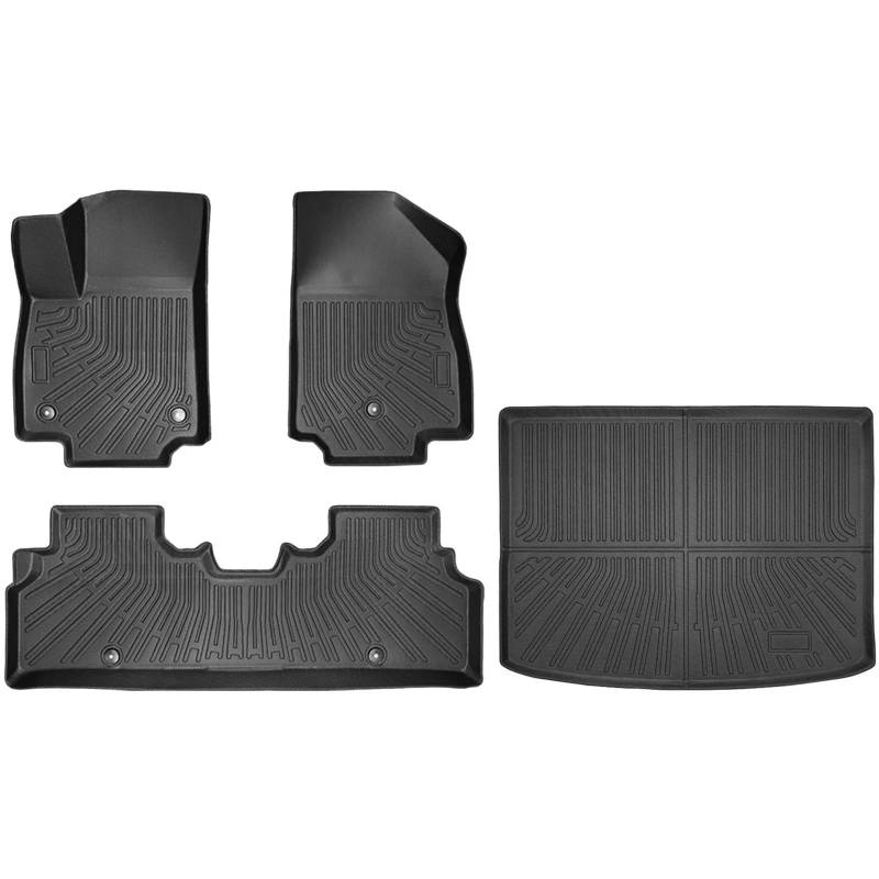 WEIFANAA Kofferraummatten Für Kia Für EV3 2024 2025 TPE-Fußmatten Kofferraummatte Cargo Liner Cargo Mat Allwetter-Rücksitzbezug-Schutz Auto Kofferraummatten(4PCS Set) von WEIFANAA