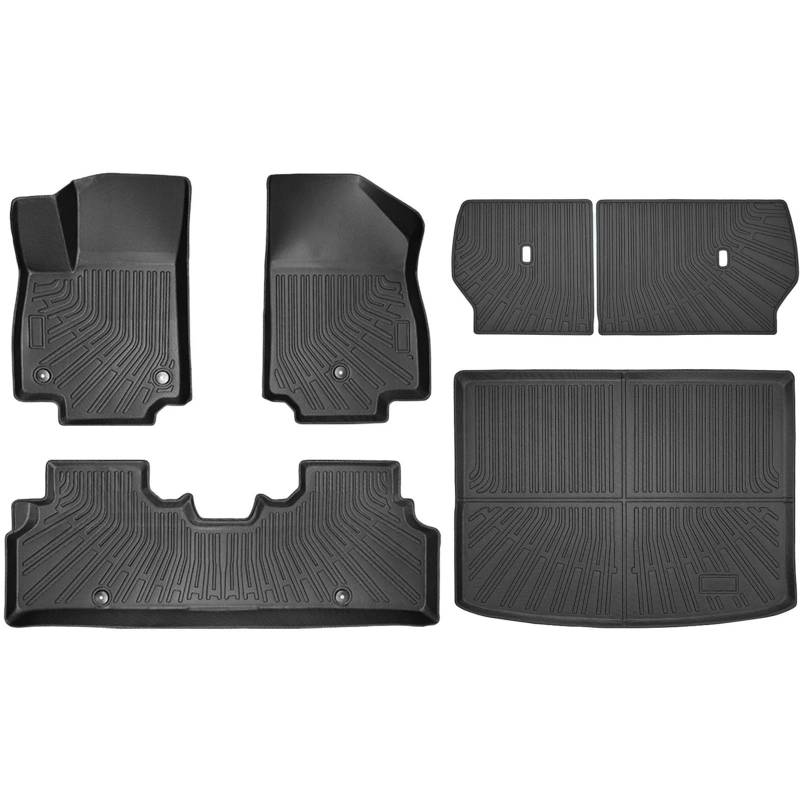 WEIFANAA Kofferraummatten Für Kia Für EV3 2024 2025 TPE-Fußmatten Kofferraummatte Cargo Liner Cargo Mat Allwetter-Rücksitzbezug-Schutz Auto Kofferraummatten(6PCS Full Set) von WEIFANAA
