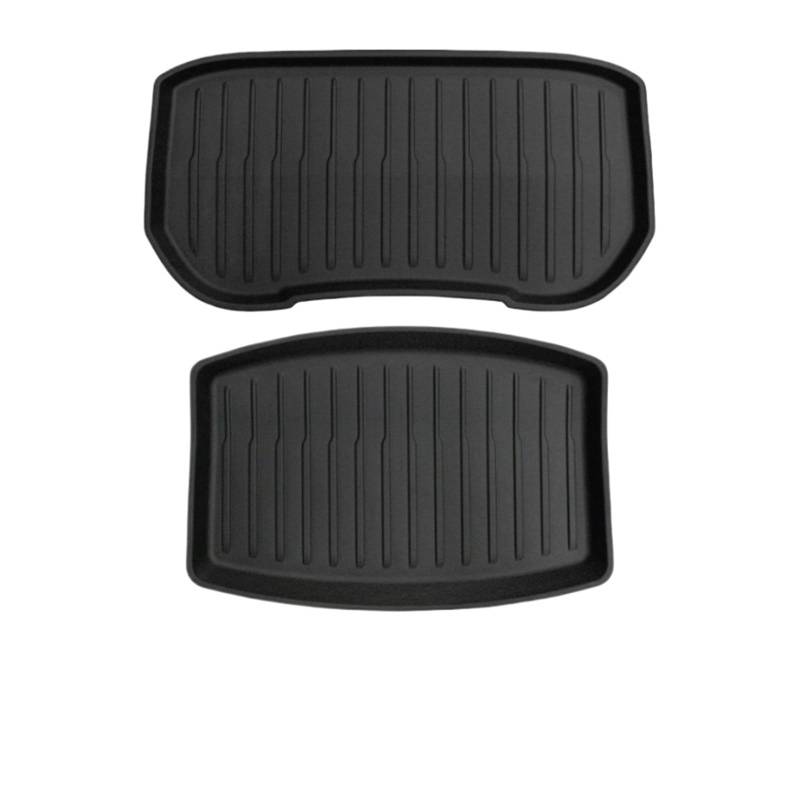 WEIFANAA Kofferraummatten Für Tesla Für Modell 3 2024 Für Highland Fußmatten Cargo Liner wasserdichte Anti-Rutsch-Kofferraummatte TPE-Pads Auto Kofferraummatten(2pcs Trunk mat) von WEIFANAA