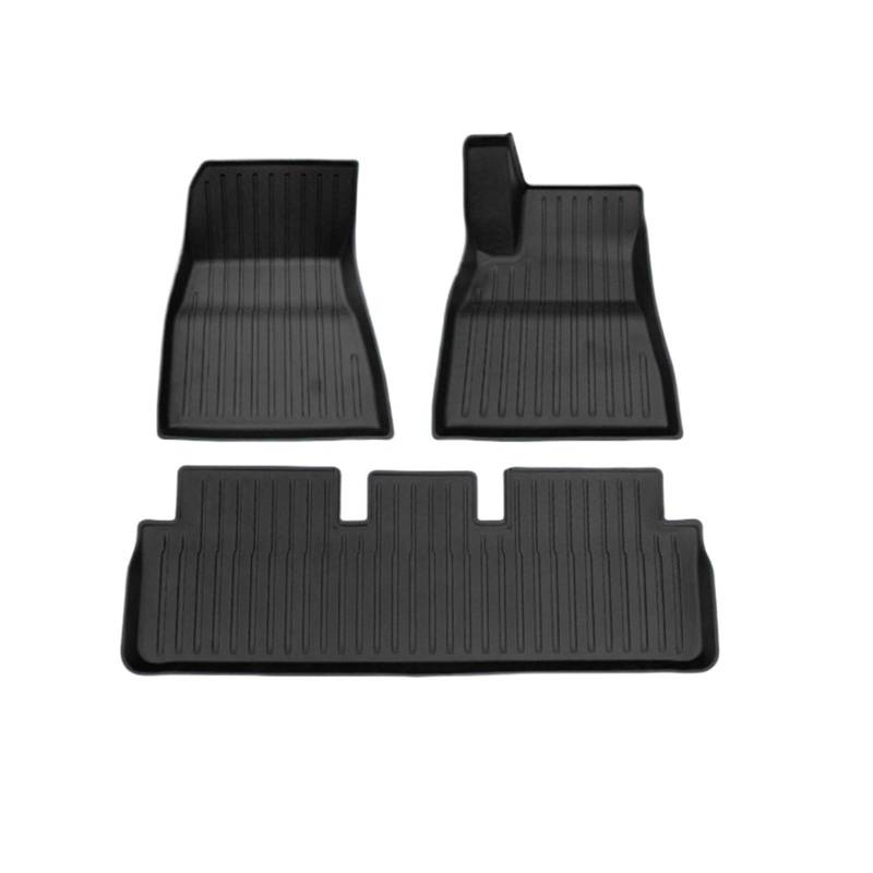 WEIFANAA Kofferraummatten Für Tesla Für Modell 3 2024 Für Highland Fußmatten Cargo Liner wasserdichte Anti-Rutsch-Kofferraummatte TPE-Pads Auto Kofferraummatten(3pcs RHD) von WEIFANAA