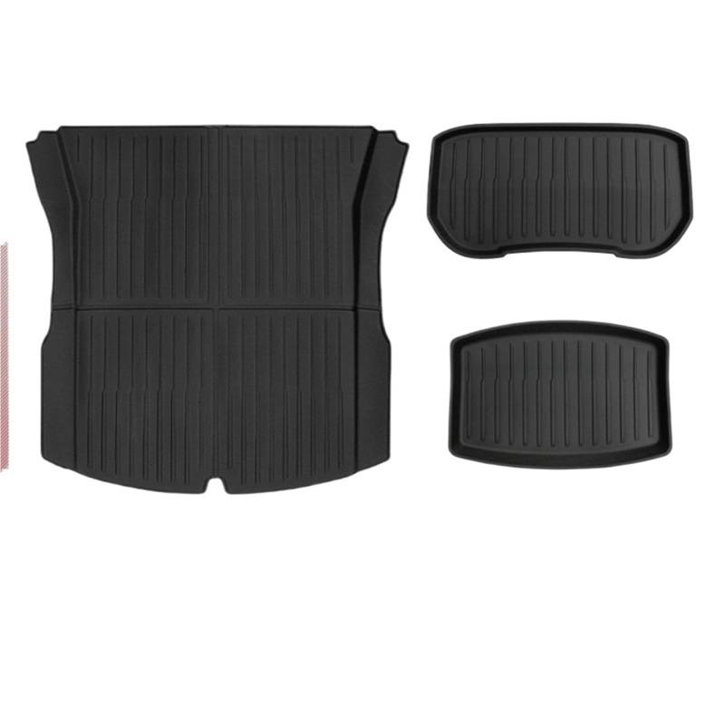 WEIFANAA Kofferraummatten Für Tesla Für Modell 3 2024 Für Highland Fußmatten Cargo Liner wasserdichte Anti-Rutsch-Kofferraummatte TPE-Pads Auto Kofferraummatten(3pcs Trunk mat) von WEIFANAA