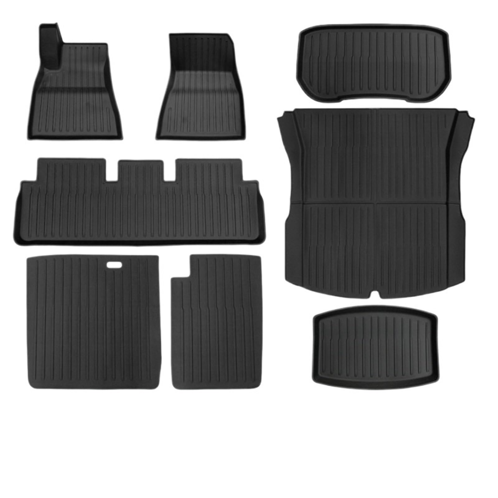 WEIFANAA Kofferraummatten Für Tesla Für Modell 3 2024 Für Highland Fußmatten Cargo Liner wasserdichte Anti-Rutsch-Kofferraummatte TPE-Pads Auto Kofferraummatten(8pcs LHD) von WEIFANAA