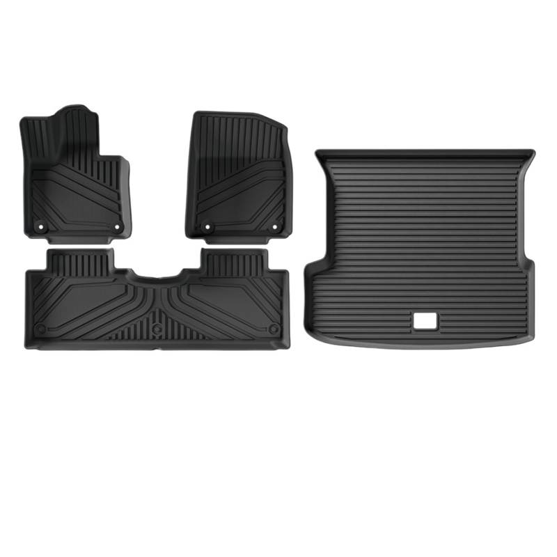 WEIFANAA Kofferraummatten Für Xpeng G9 2022-2024 Fußmatten Kofferraummatten Cargo-Liner TPE 3D Bodenteppiche Wasserdicht Ganzjahresmatte LHD Auto Kofferraummatten(4pcs) von WEIFANAA