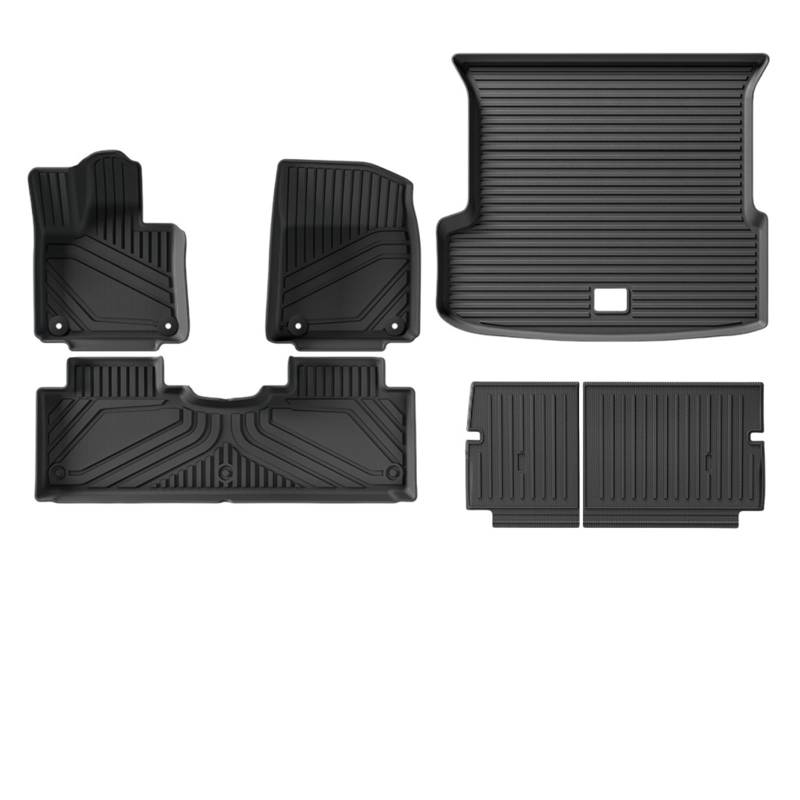 WEIFANAA Kofferraummatten Für Xpeng G9 2022-2024 Fußmatten Kofferraummatten Cargo-Liner TPE 3D Bodenteppiche Wasserdicht Ganzjahresmatte LHD Auto Kofferraummatten(6pcs) von WEIFANAA