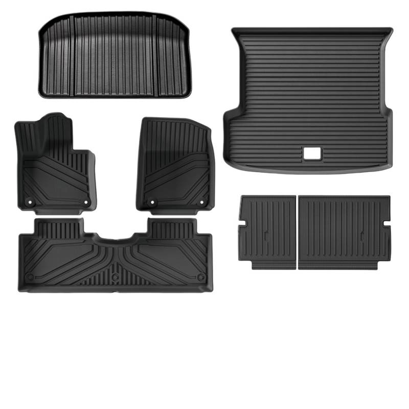 WEIFANAA Kofferraummatten Für Xpeng G9 2022-2024 Fußmatten Kofferraummatten Cargo-Liner TPE 3D Bodenteppiche Wasserdicht Ganzjahresmatte LHD Auto Kofferraummatten(7pcs) von WEIFANAA