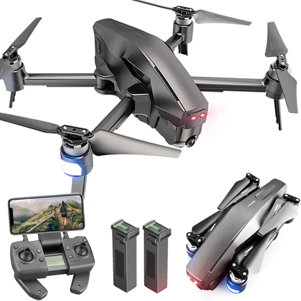 WEIFLY Drone 4K Quadcopter Live Video GPS Drohnen FPV Drone mit Kamera für Erwachsene Anfänger 30 Minuten Flugzeit Lange 2000mAh Batterie Brushless Motor (1 Extra-Batterie) von WEIFLY