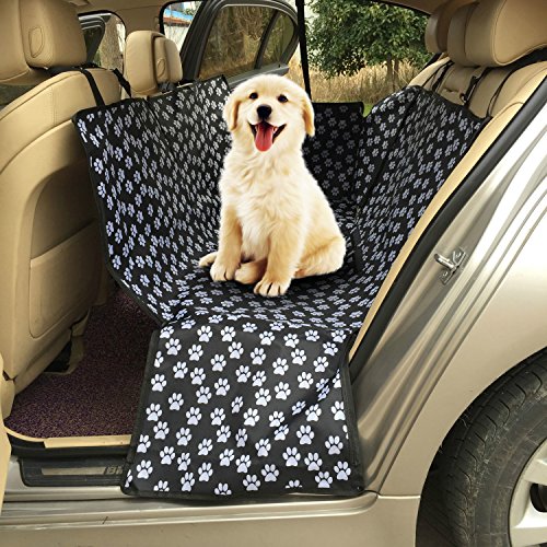 WEIJIGUOJI Hund Auto Sitzbezug Pfotenmuster Wasserdicht Rückbank Schutz Hunde Autositz Reise Hängematte von WEIJIGUOJI
