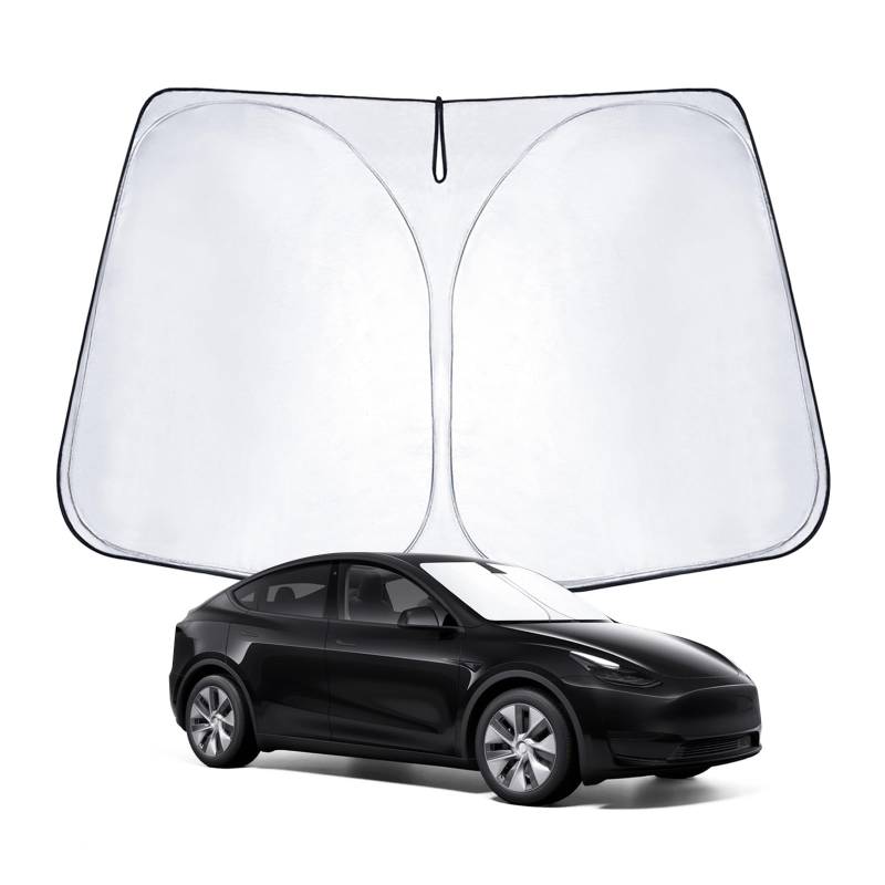 WEIPIN Sonnenschutz Frontscheibe kompatibel mit TES-la Model Y Model 3 2018-2025 Highland Windschutzscheibe Sonnenschirm Sonnenblende für Model 3/Y mit UV Schutz, Abkühlung von WEIPIN