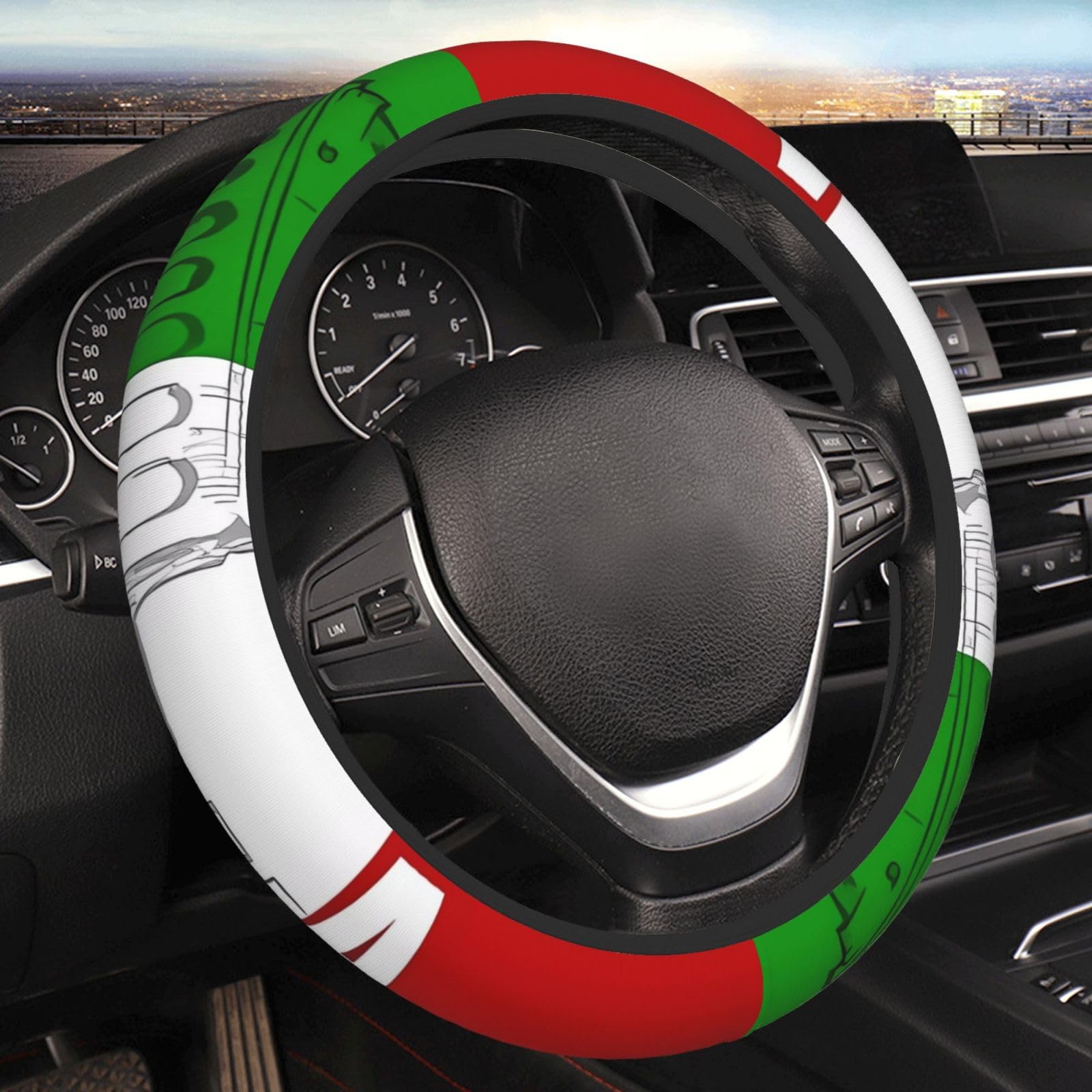 Auto Lenkradbezug Für Alle Modelle Römische Italienische Flagge Elastische Lenkradschoner Anti-Rutsch Dekoration Protector Für Frau Mann Auto Radschutz Einheitsgröße Auto Lenkradbezug Für Alle Modelle Römische Italienische Flagge Elastische Lenkradschoner Anti-Rutsch Dekoration Protector Für Frau Mann Auto Radschutz Einheitsgröße von WEISI