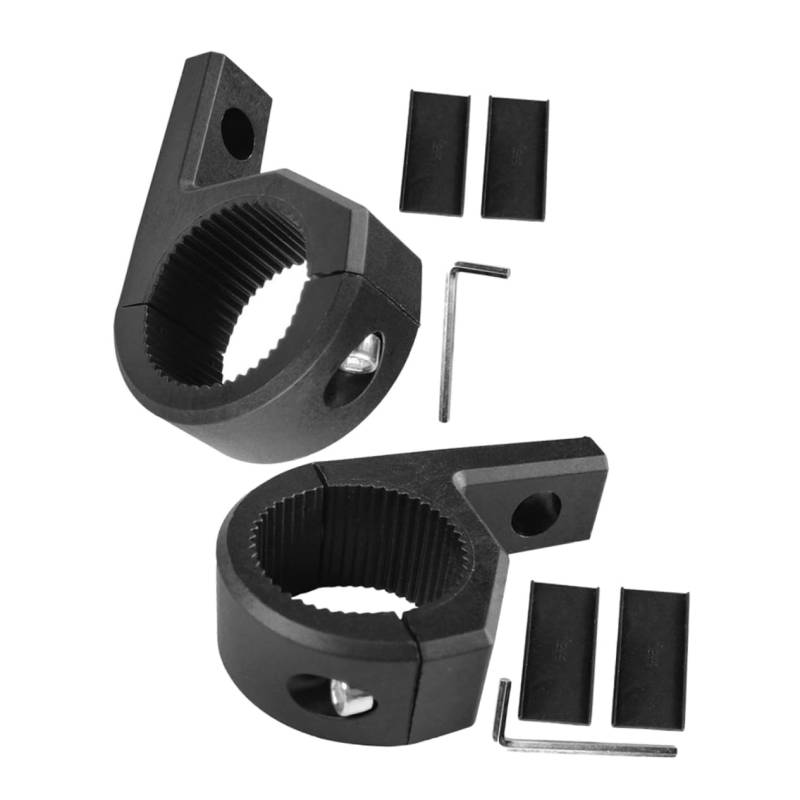 WEKADRIN 2 Stück Scheinwerfer Spotlight Clamp -halterung Motorrad Scheinwerferhalter Montageklemmen Motorrad Licht Halterung Motorrad-lichthalterung Rohrschelle Black Abs von WEKADRIN