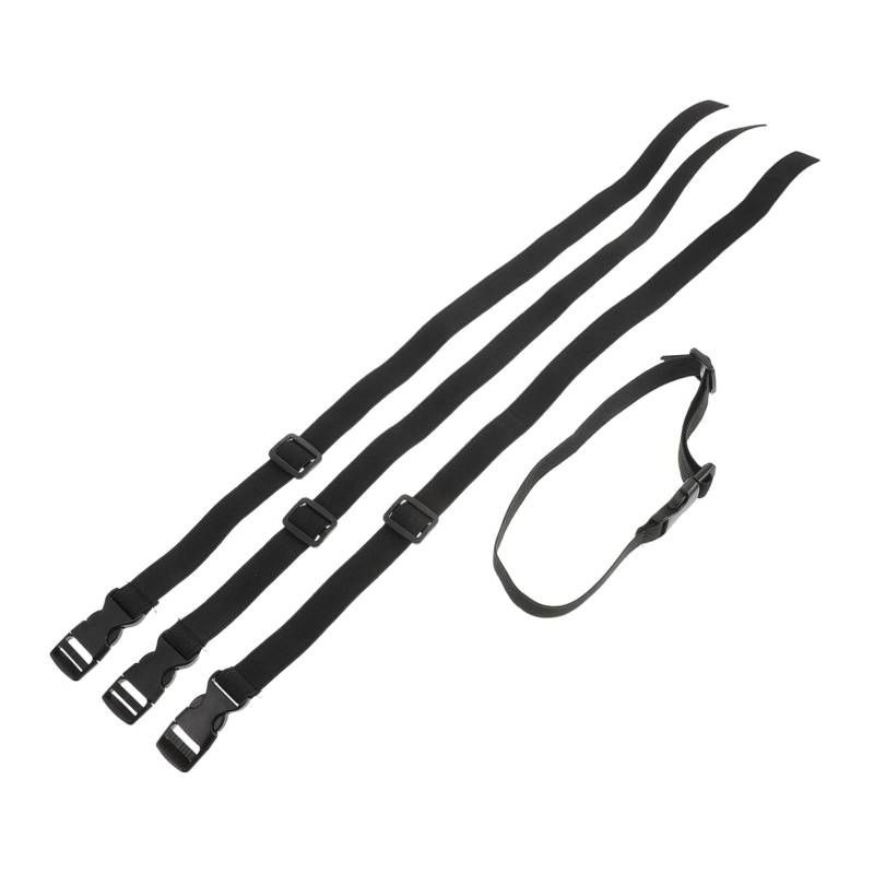 WEKAMOS 4 Stück Schnallenriemen einsetzen Gepäckgurte für Koffer Bindung Gurtband Rucksack koffergurt Reisegepäckgurte Schnallen für Handwerk Schnallenriemen verstellbar Polyester Black von WEKAMOS