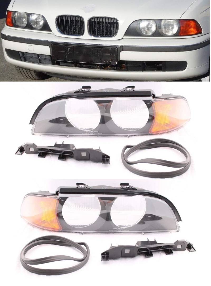 Scheinwerferglas Scheinwerfergehäuse Set BMW 5er E39 96-2000 vor Facelift von WEKO Parts