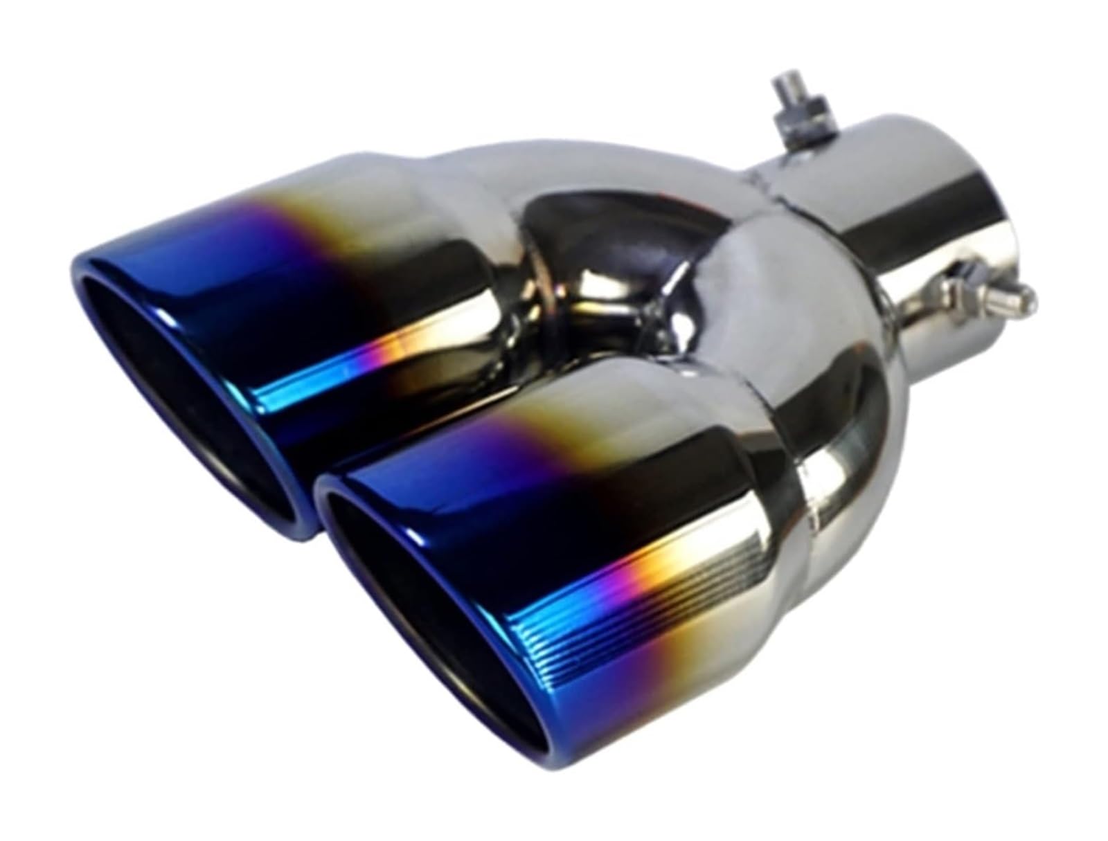 Auto Endrohre Auspuff-Endrohr Universal 63 Mm Auto-Einlass Doppelläufig Hintere Auspuffspitze Endrohr Schalldämpfer Auslass Auto-Auspuffspitzen(Blue Z) von WEKPOPMEVL