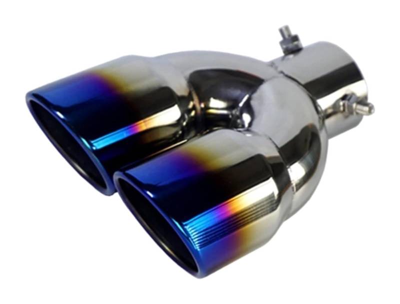 Auto Endrohre Auspuff-Endrohr Universal 63 Mm Auto-Einlass Doppelläufig Hintere Auspuffspitze Endrohr Schalldämpfer Auslass Auto-Auspuffspitzen(Blue Z) von WEKPOPMEVL