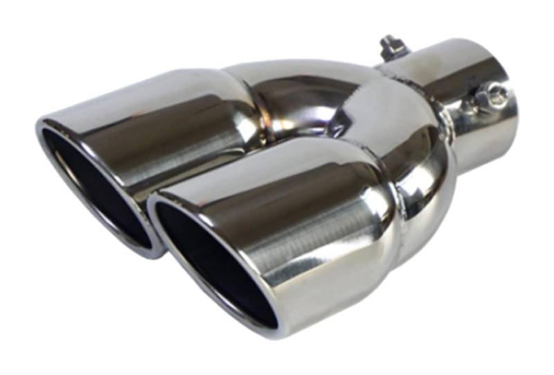 Auto Endrohre Auspuff-Endrohr Universal 63 Mm Auto-Einlass Doppelläufig Hintere Auspuffspitze Endrohr Schalldämpfer Auslass Auto-Auspuffspitzen(Silver Z) von WEKPOPMEVL
