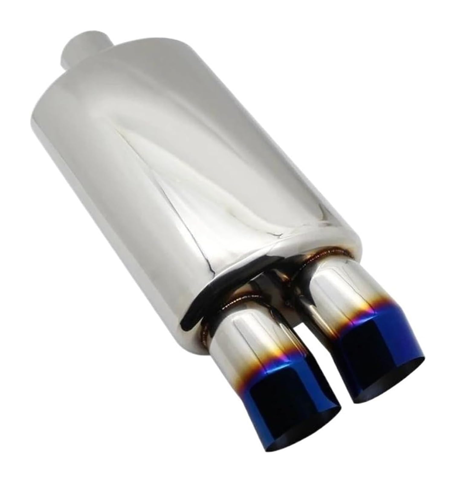 Auto Endrohre Auto Auspuff Endrohr Spitze Auto Abgasanlagen Schalldämpfer M Trommel Universal Burned Schalldämpfer Doppel Export 63 MM 76 MM(Bend Blue 76mm) von WEKPOPMEVL