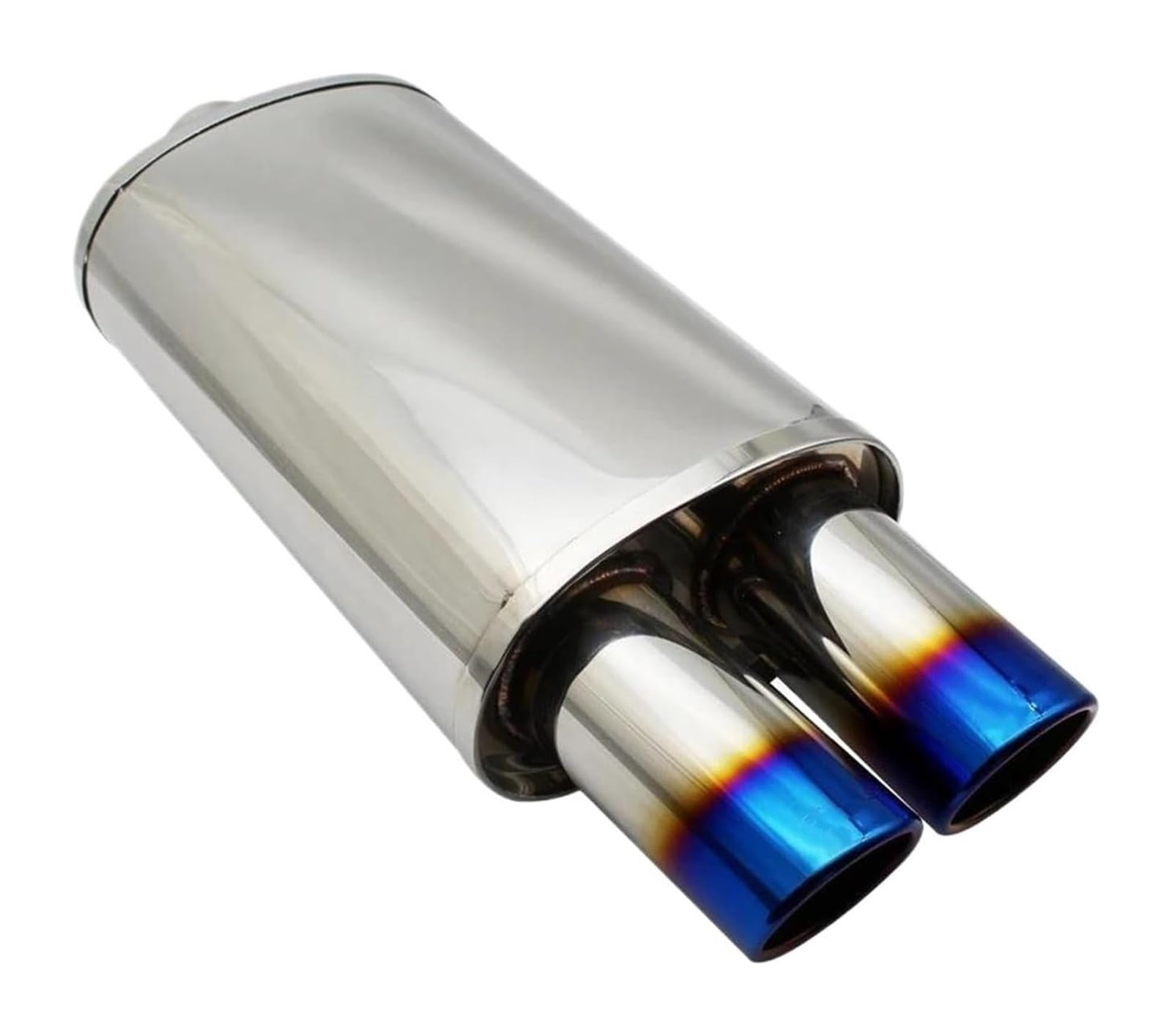Auto Endrohre Auto Auspuff Endrohr Spitze Auto Abgasanlagen Schalldämpfer M Trommel Universal Burned Schalldämpfer Doppel Export 63 MM 76 MM(Straight Blue 76mm) von WEKPOPMEVL