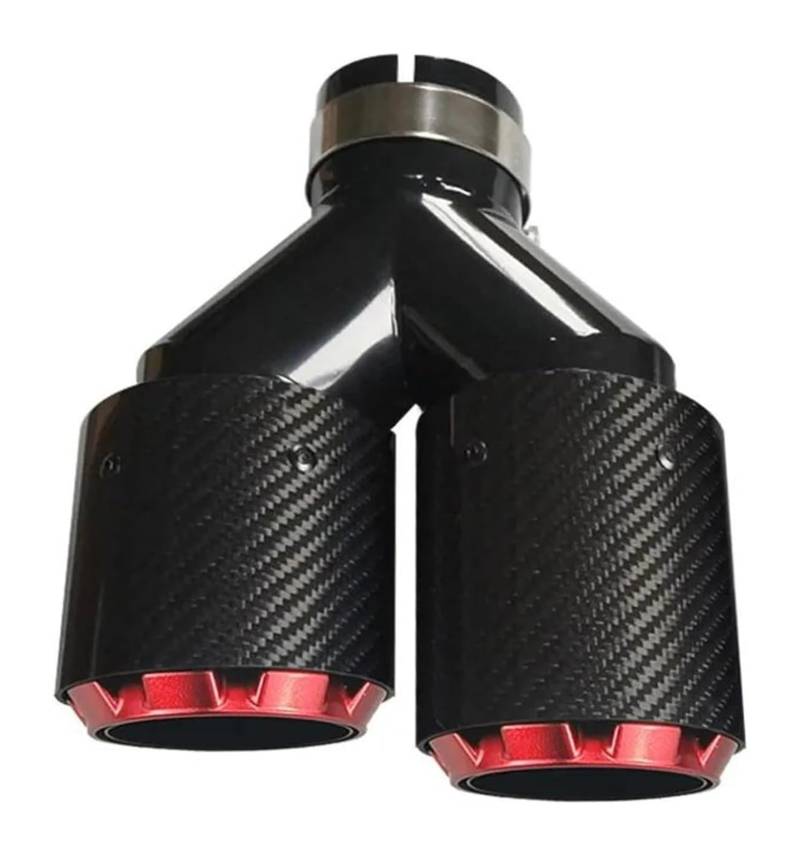 Auto Endrohre Auto Auspuff Endrohr Spitze Gerade Auto Schalldämpfer Spitze Y Form Doppel Ausgang Universal Auspuff Schalldämpfer Multi-größe(In 60mm Out 89mm) von WEKPOPMEVL