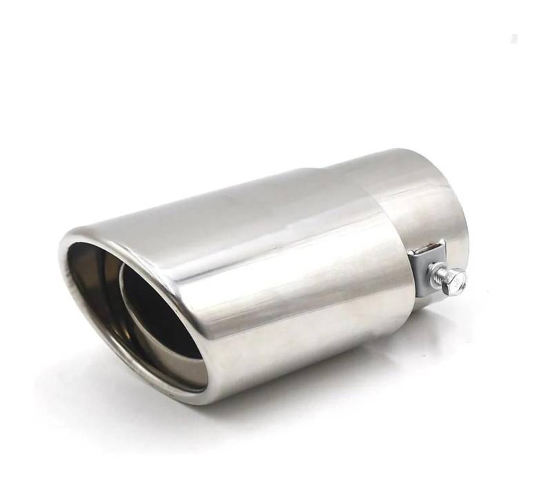 Auto Endrohre Auto-Auspuffrohr-Endrohr-Spitze Universelle Auto-Auspuff-Schalldämpfer-Spitze Rundes Edelstahlrohr Auspuff-Endschalldämpfer-Spitzenrohr(Silver straight) von WEKPOPMEVL