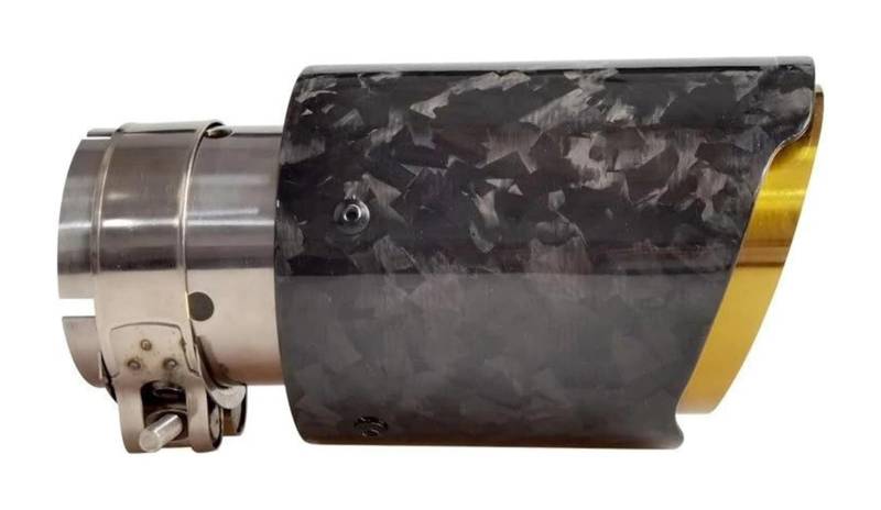 Auto Endrohre Auto-Auspuffrohr-Endrohrspitze Universal-Schalldämpfer-Endrohr-Muffer-Spitze Auspuffspitze Schwärzendes Stahlrohr Gold Gerade Kante(In 57mm Out 89mm) von WEKPOPMEVL