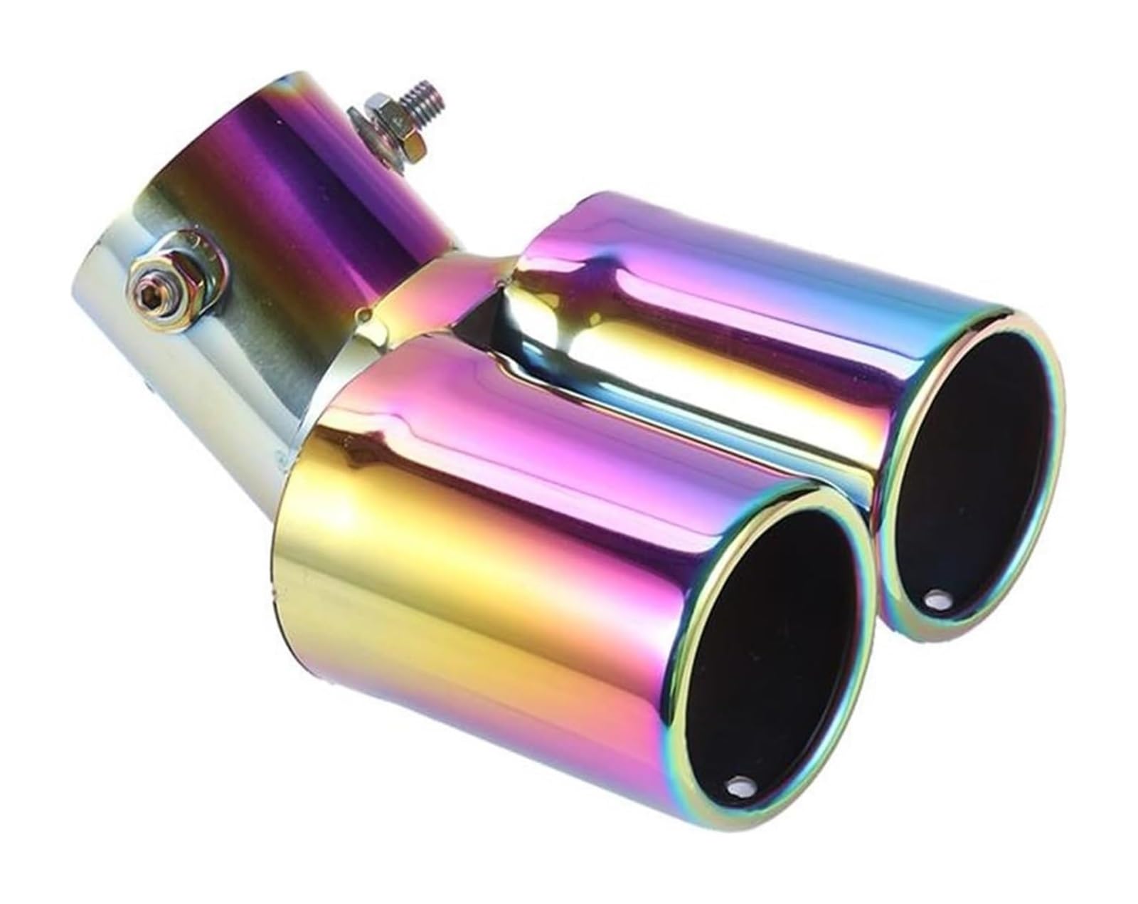 Auto Endrohre Auto Schalldämpfer Endrohr Auto Schwanz Throat Modifizierte Auspuffrohr Silber Farbe Doppel Outlets Endrohr Schwanz Abdeckung Auto Auspuff Spitze(2) von WEKPOPMEVL