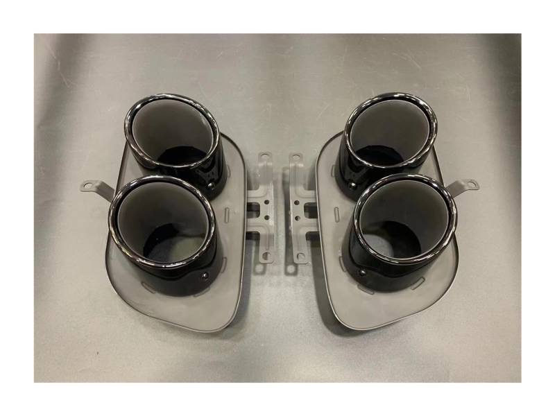 Auto Endrohre Für 992 Für Carrera S 2019-2022 Auto Schalldämpfer Rohr Auspuff Spitze Hinten Air Vent Outlet Kanal Körper Kit Endrohr Auto Schalldämpfer End Rohr(Schwarz) von WEKPOPMEVL